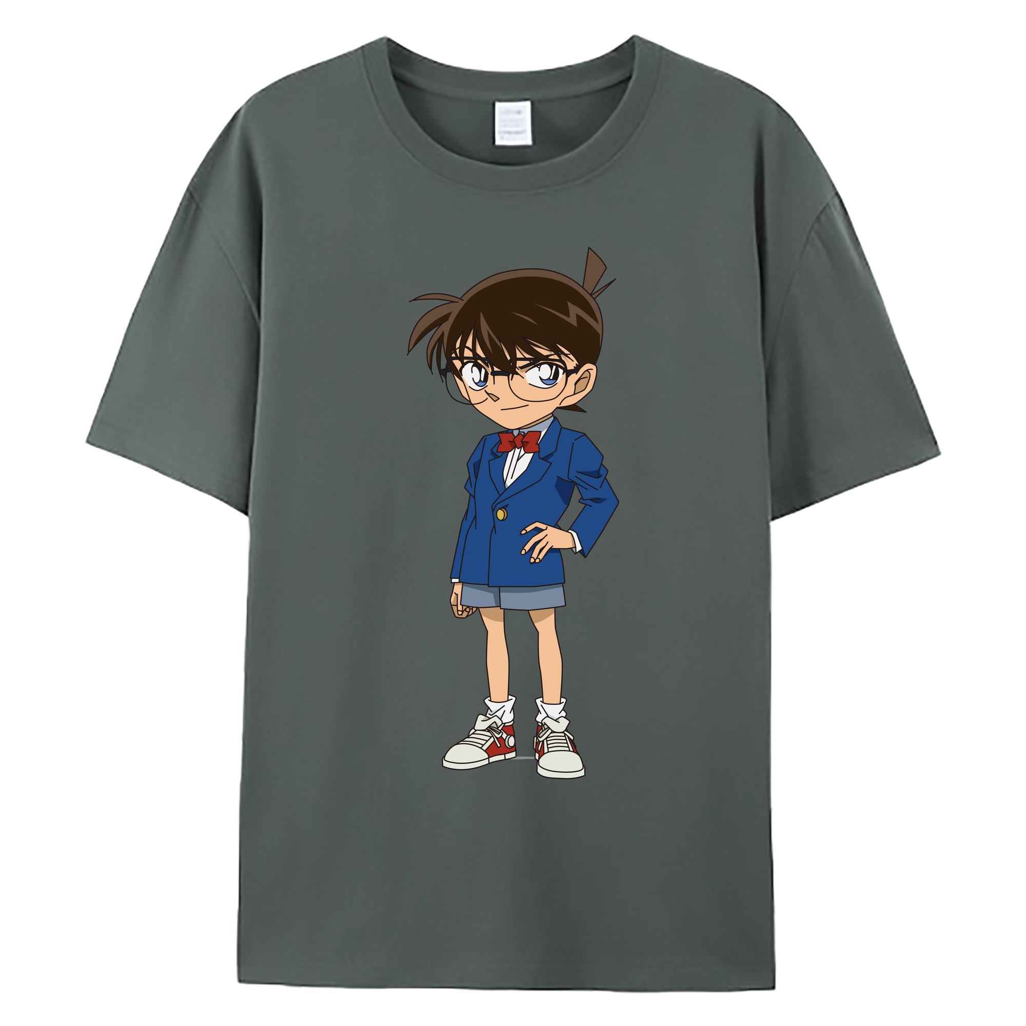 （画像用） 名探偵コナン 江戸川 コナン Detective Conan Conan Edogawa 綿100％ メンズ半袖Tシャツ｜肌触りやわらか＆通気性